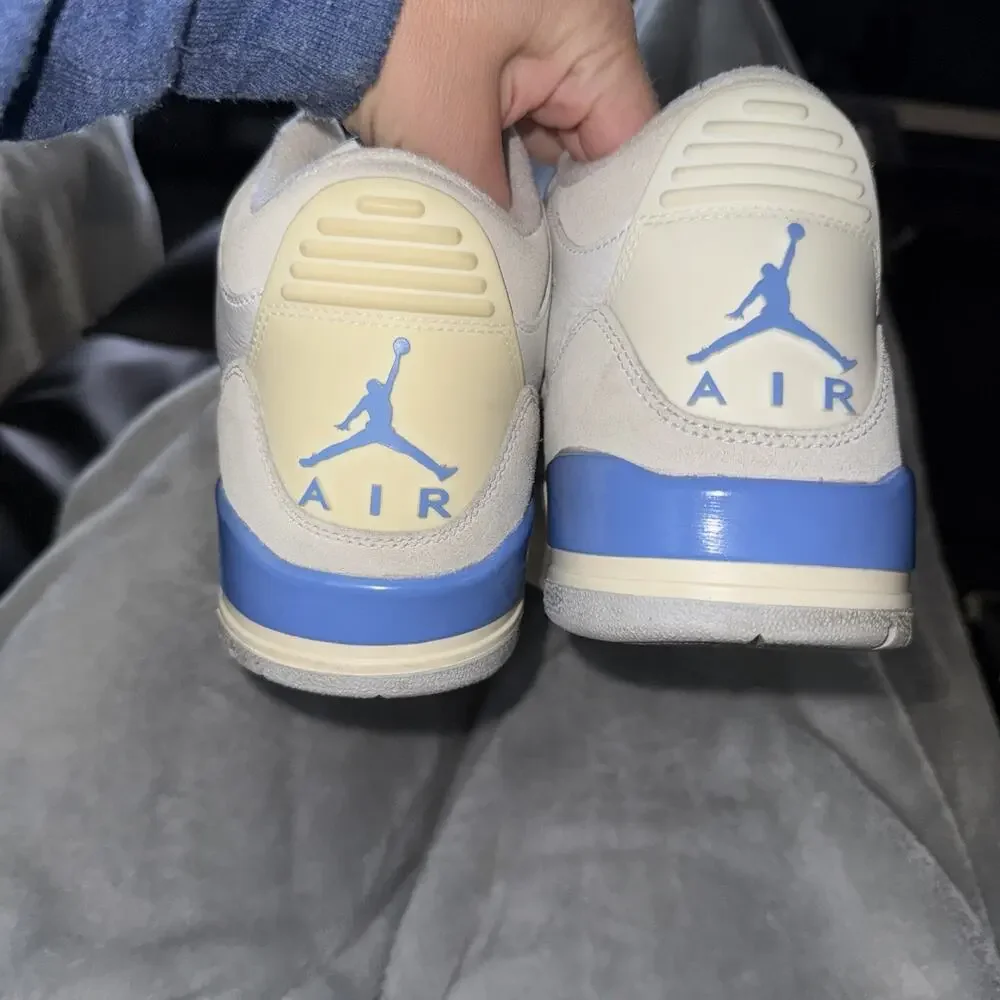 Jordan Air Jordan 3 Retro Racer Blue Mid Top Sneakers White Blue Gray Leather